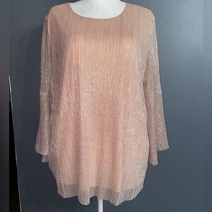 NWT Cj Banks pink shiny blouse size 2x